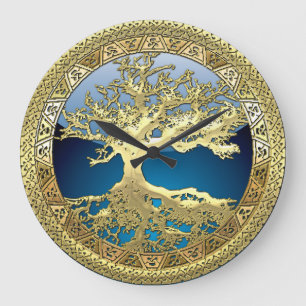 Grande Horloge Ronde [35] Golden Celtic Tree of Life