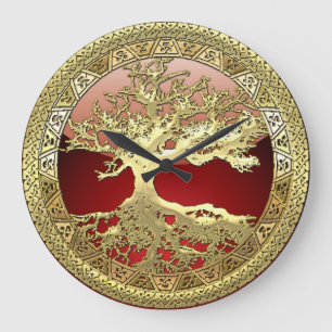 Grande Horloge Ronde [35] Golden Celtic Tree of Life