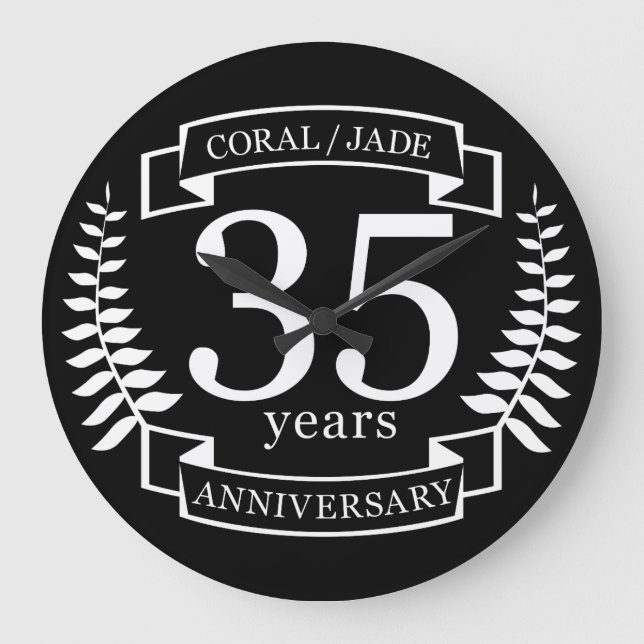 Grande Horloge Ronde 35e ANNIVERSAIRE Mariage JADE / CORAL (Recto)