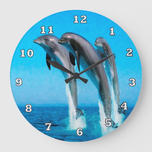 Grande Horloge Ronde 3 cadenas de dauphins (Recto)
