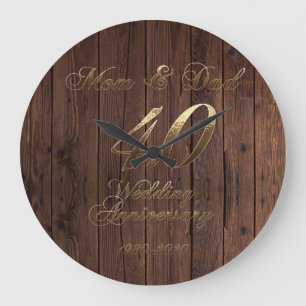 Grande Horloge Ronde 40e anniversaire Mariage Mariage de ruby