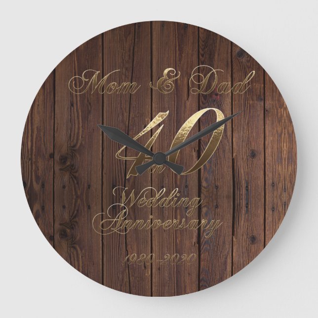 Grande Horloge Ronde 40e anniversaire Mariage Mariage de ruby (Recto)