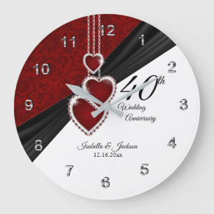 Grande Horloge Ronde 40ème anniversaire du Mariage de Ruby en blanc