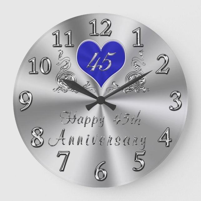 Grande Horloge Ronde 45 ans Mariage Anniversaire Cadeaux Sapphire CLOCK (Recto)