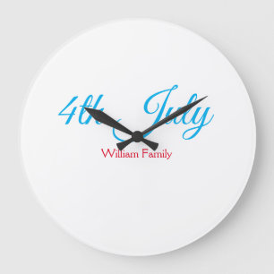 Grande Horloge Ronde 4 juillet jour de l'indépendance ajouter nom texte