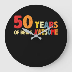 Grande Horloge Ronde 50 Ans D'Être Des Cadeaux Magnifiques 50 Ans