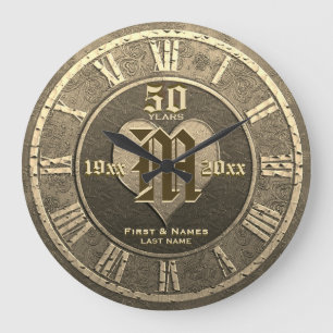 Grande Horloge Ronde 50 Year Vintage Gold Look Wedding Anniversary