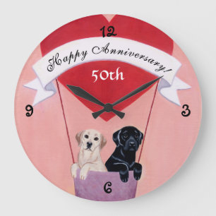 Grande Horloge Ronde 50e anniversaire Black & Yellow Labradors