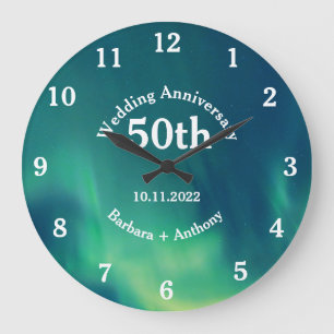 Grande Horloge Ronde 50e anniversaire de mariage aurore boréale