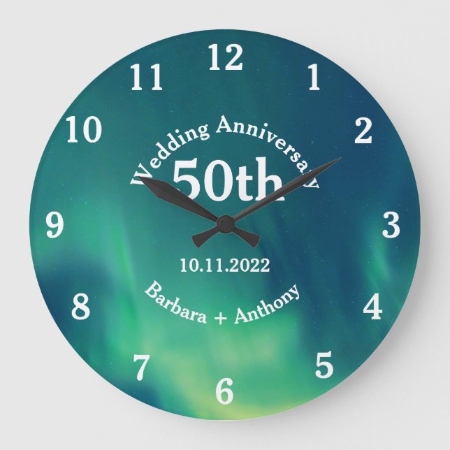 Grande Horloge Ronde 50e anniversaire de mariage Aurore Boréale (Recto)