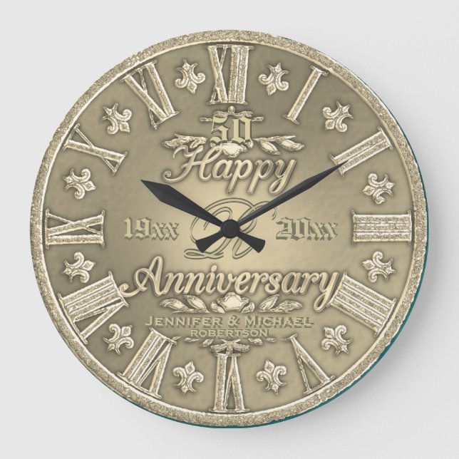 Grande Horloge Ronde 50e anniversaire de Mariage d'or (Recto)