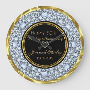 Grande Horloge Ronde 50e anniversaire du Mariage Black & Gold