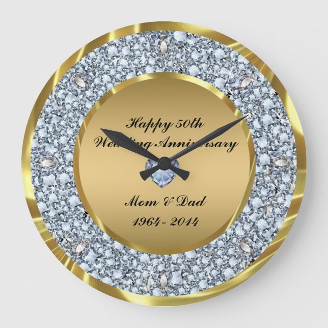 Grande Horloge Ronde 50e anniversaire du Mariage Diamonds & Gold (Recto)