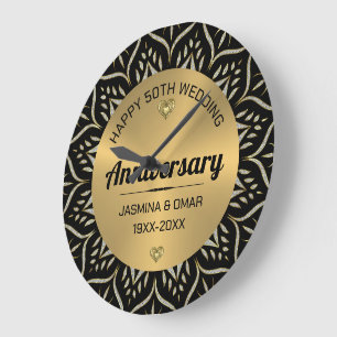 Grande Horloge Ronde 50e anniversaire du Mariage Gold & Diamonds