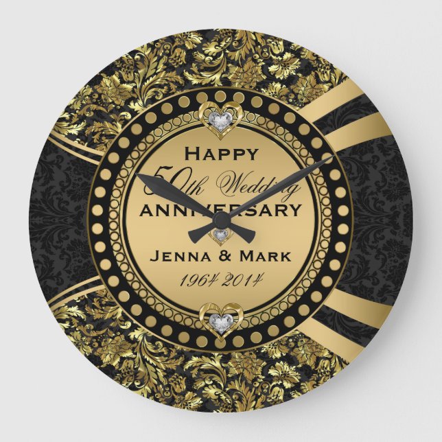 Grande Horloge Ronde 50e anniversaire du Mariage Noir & Or (Recto)