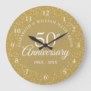 Grande Horloge Ronde 50e Anniversaire Golden Hearts