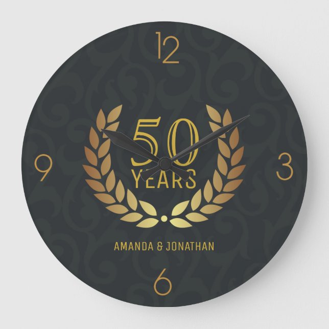 Grande Horloge Ronde 50e anniversaire Mariage d'or commémoratif (Recto)