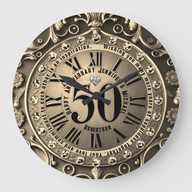Grande Horloge Ronde 50e Gold Wedding Anniversary Large Clock (Recto)