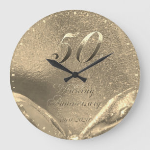 Grande Horloge Ronde 50th Wedding Anniversary 1970 2020 Faux Gold