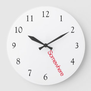 Grande Horloge Ronde 5 Heures Quelque Part avec Rouge