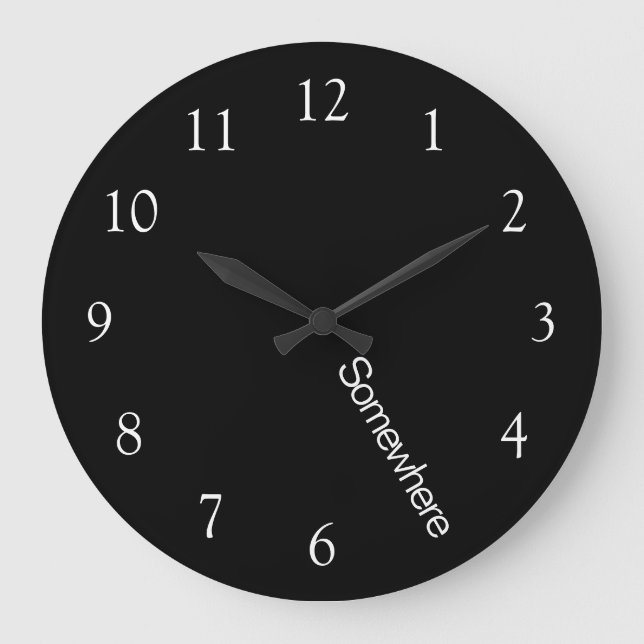 Grande Horloge Ronde 5 heures quelque part Noir (Recto)