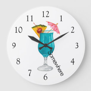 Grande Horloge Ronde 5 O'Horloge Quelque Part Boisson Tropicale
