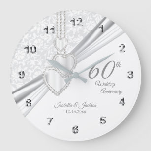 Grande Horloge Ronde 60ème anniversaire de Mariage Diamond Design sur B