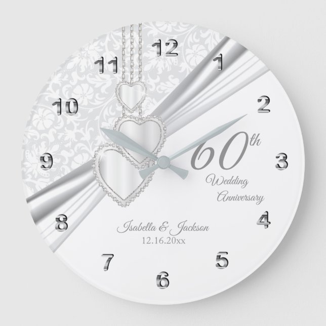 Grande Horloge Ronde 60ème anniversaire de Mariage Diamond Design sur B (Recto)
