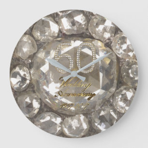 Grande Horloge Ronde 60ème Anniversaire Diamond Mariage 2017 Élégant