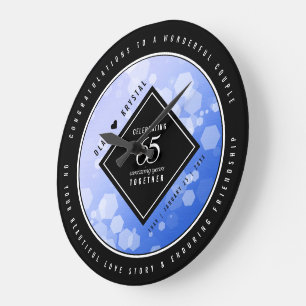 Grande Horloge Ronde 65e anniversaire de l'élégant Mariage Blue Sapphir