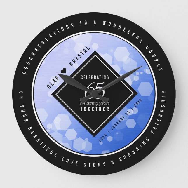 Grande Horloge Ronde 65e anniversaire de l'élégant Mariage Blue Sapphir (Recto)