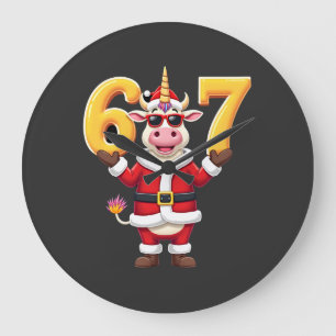 Grande Horloge Ronde 67 Licorne de Noël 6 7 Meme pour Filles Enfants Am
