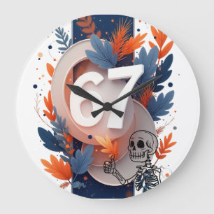 Grande Horloge Ronde 67 Main de squelette Halloween