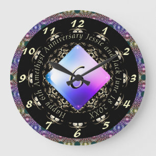 Grande Horloge Ronde 6e anniversaire du Mariage d'Amethyst