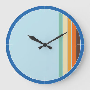 Grande Horloge Ronde 70s Retro Colourful Wall Clock for any Room