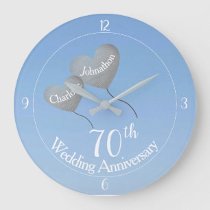 Grande Horloge Ronde 70th platinum wedding anniversary heart balloons