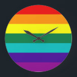 Grande Horloge Ronde 7 Stripes Rainbow Gay Pride<br><div class="desc">7 Stripes Rainbow Gay Pride
Version with hot pink stripe removed because of the unavailability of hot-pink fabric (1978-79).</div>