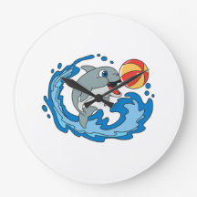 A funny dolphin wall clock as a gift