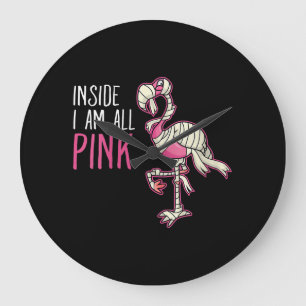 Grande Horloge Ronde À L'Intérieur Je Suis Tout Flamant rose Rose Fla