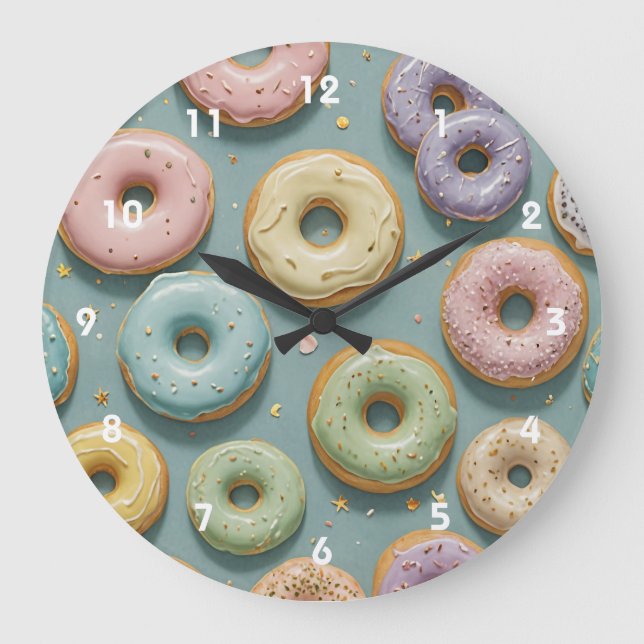 Grande Horloge Ronde A Whimsical Pastel Donut Dream (Recto)