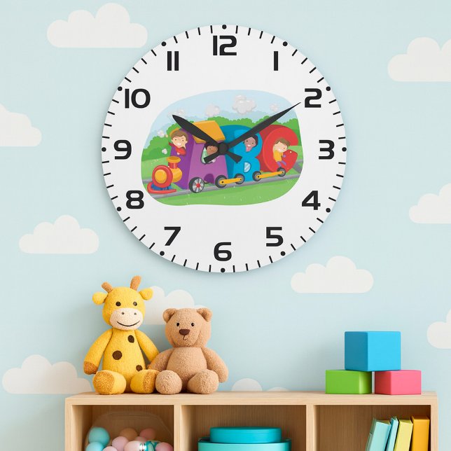 Grande Horloge Ronde ABC Alphabet Train avec enfants amusant éducatif (Créateur téléchargé)