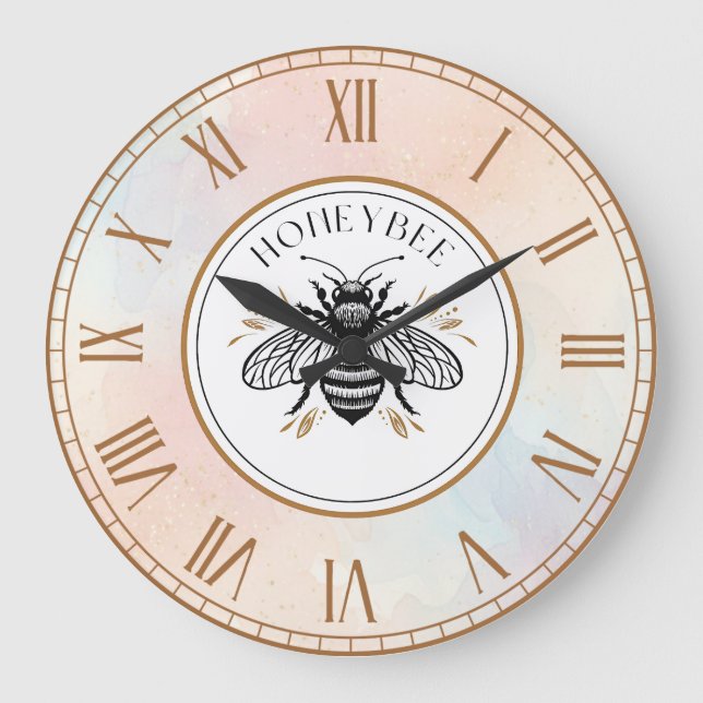 Grande Horloge Ronde Abeille à miel (Recto)