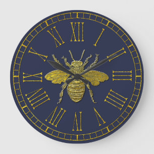 Grande Horloge Ronde Abeille d'or votre arrière - plan de couleur