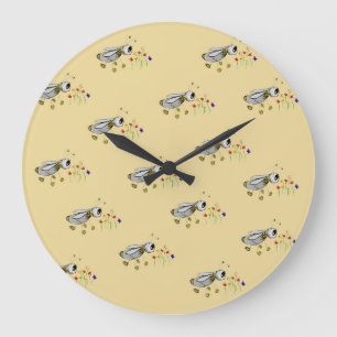 Grande Horloge Ronde Abeilles de printemps