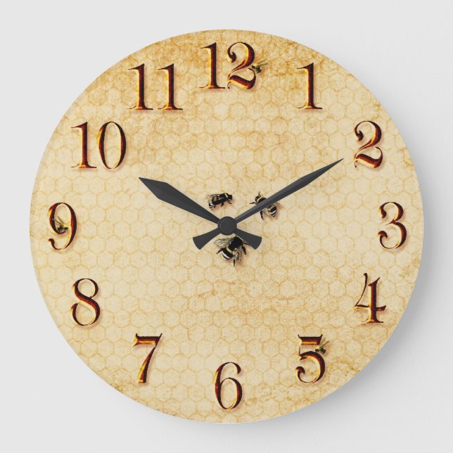 Grande Horloge Ronde Abeilles et nid d'abeilles (Recto)