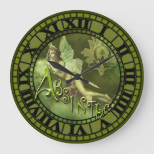Grande Horloge Ronde Absinthe Fairy Collage 2