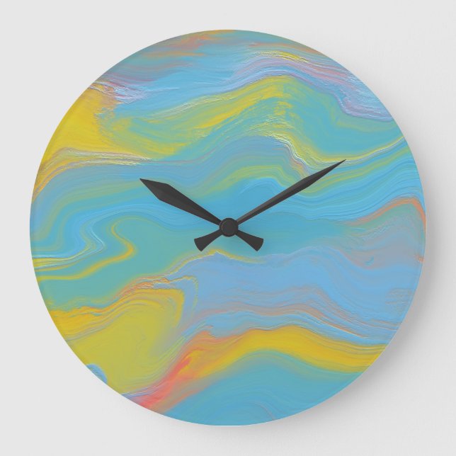 Grande Horloge Ronde Abstract Acrylic Flow (Recto)