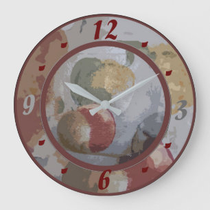 Grande Horloge Ronde Abstract Fruit Motif Photography Art Round