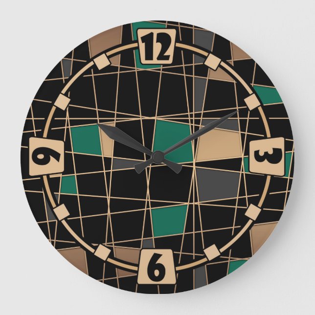 Grande Horloge Ronde Abstract geometric pattern large clock (Recto)