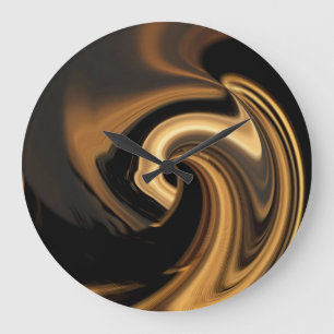 Grande Horloge Ronde Abstract Golden Heart Wall Clock